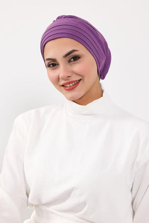 Modest Aerobin Turban Bonnet with Removable Wide-Brim Hat