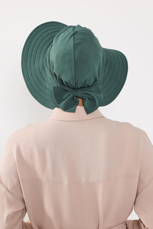 Modest Aerobin Turban Bonnet with Removable Wide-Brim Hat