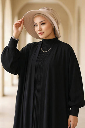 Modest Aerobin Turban Bonnet with Removable Wide-Brim Hat