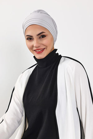 Modest Aerobin Turban Bonnet with Removable Wide-Brim Hat
