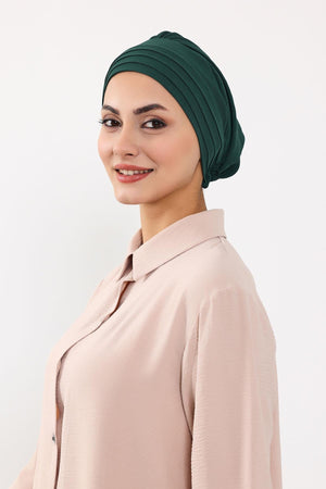 Modest Aerobin Turban Bonnet with Removable Wide-Brim Hat