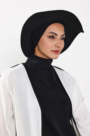 Modest Aerobin Turban Bonnet with Removable Wide-Brim Hat