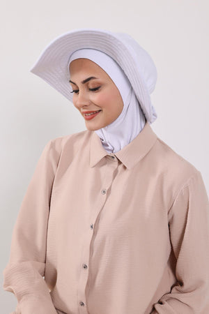 Soft Cotton-Blend Ninja Bonnet with Detachable Bow Accessory