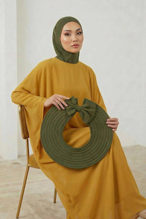Soft Cotton-Blend Ninja Bonnet with Detachable Bow Accessory