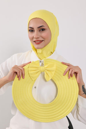 Soft Cotton-Blend Ninja Bonnet with Detachable Bow Accessory