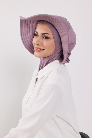 Soft Cotton-Blend Ninja Bonnet with Detachable Bow Accessory