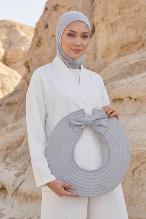 Soft Cotton-Blend Ninja Bonnet with Detachable Bow Accessory