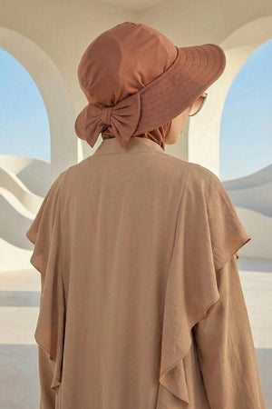 Soft Cotton-Blend Ninja Bonnet with Detachable Bow Accessory