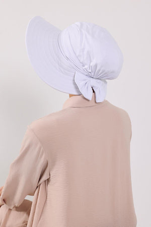 Jersey Bonnet Turban with Wide-Brim Sun Hat