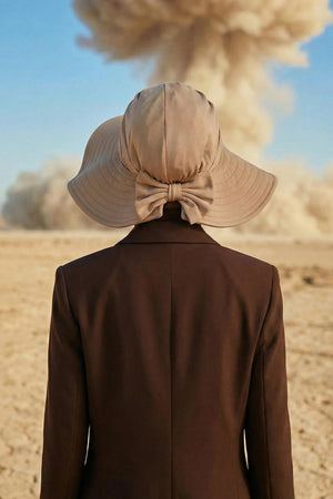 Jersey Bonnet Turban with Wide-Brim Sun Hat