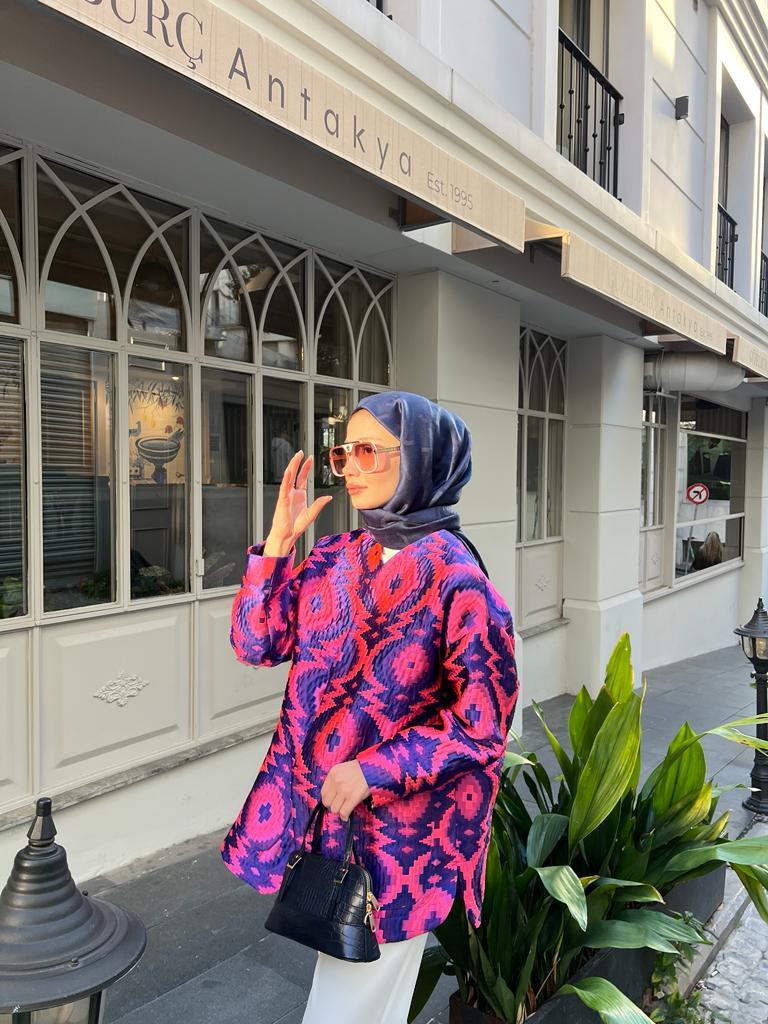 Luxury Colorful Silk Quilted Jacket