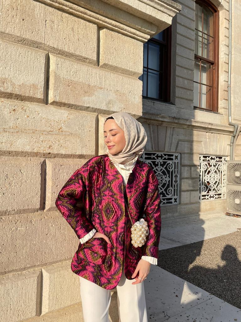 Luxury Colorful Silk Quilted Jacket