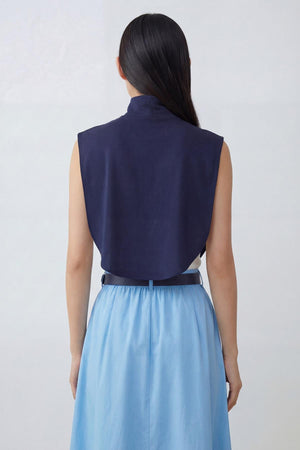 Soft Cotton-Blend High-Neck Sleeveless Modesty Top