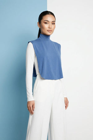 Soft Cotton-Blend High-Neck Sleeveless Modesty Top