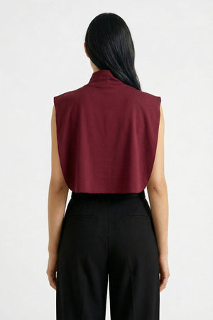 Soft Cotton-Blend High-Neck Sleeveless Modesty Top