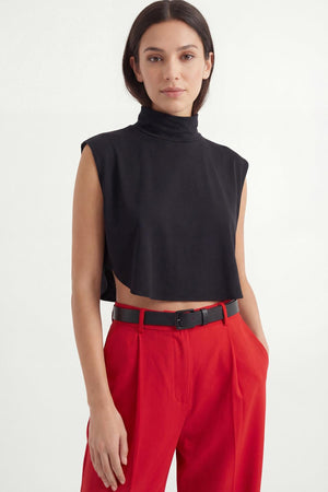 Soft Cotton-Blend High-Neck Sleeveless Modesty Top