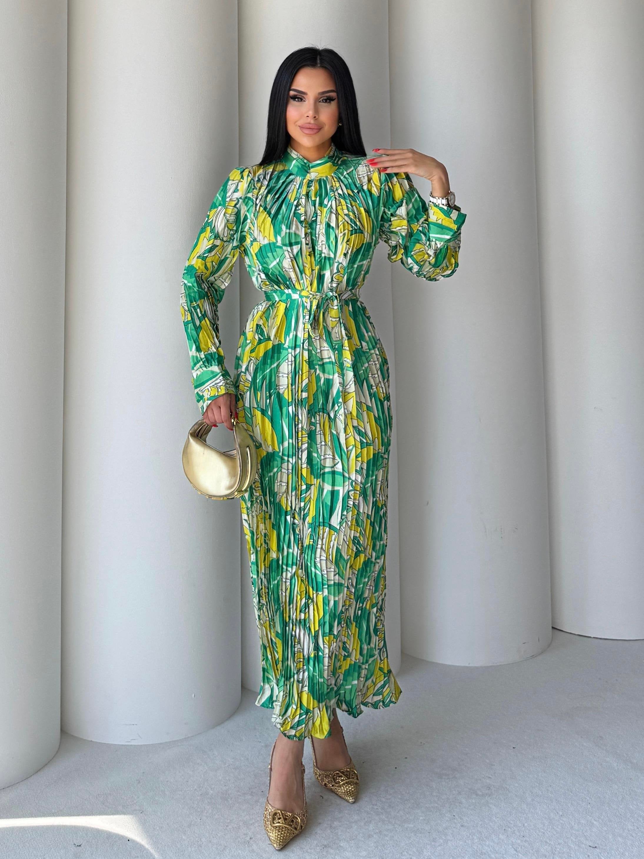 Floral Printed Dress with Belt