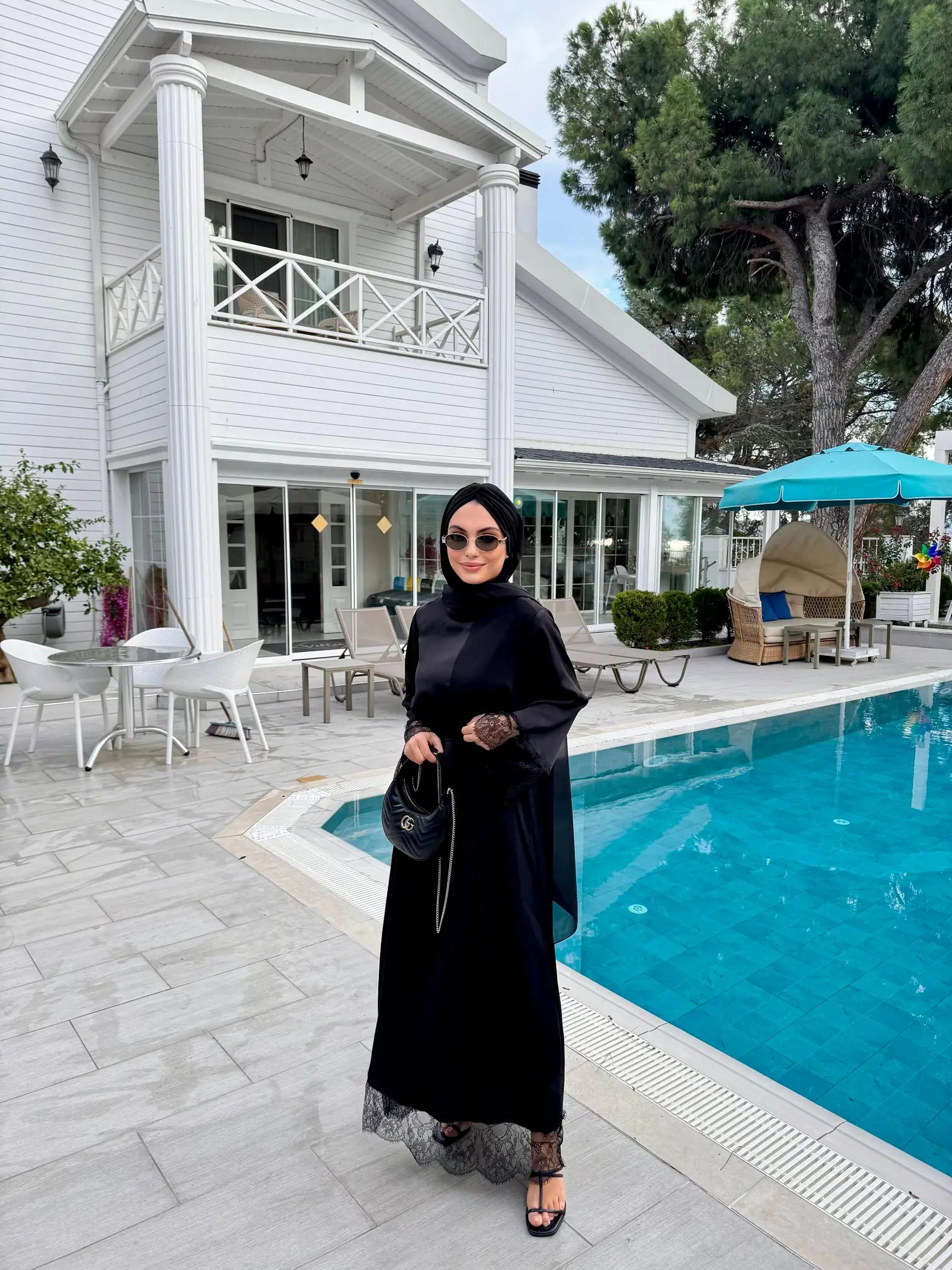 Luxury Silk Dress with Lace Details DR004