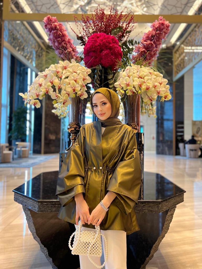 Lara Elegant Sax Taffeta Jacket