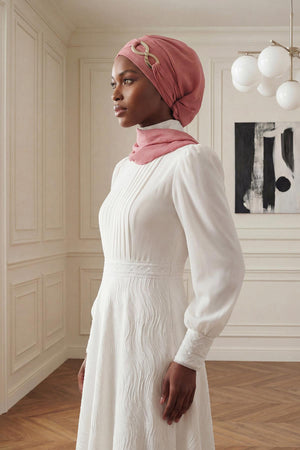Pre-Styled Aerobin Turban with Elegant Metal Pin