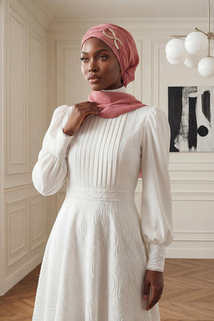 Pre-Styled Aerobin Turban with Elegant Metal Pin