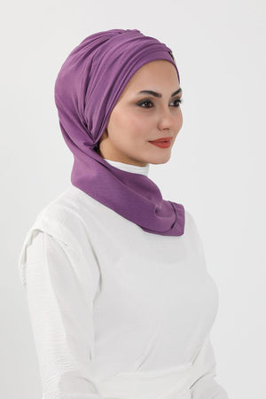 Pre-Styled Aerobin Turban with Elegant Metal Pin