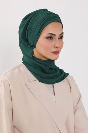 Pre-Styled Aerobin Turban with Elegant Metal Pin