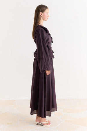 Ruffled Top & Midi Skirt Set - Modest, Relaxed Fit — Mürdüm