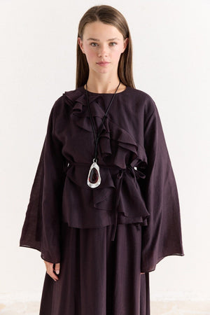 Ruffled Top & Midi Skirt Set - Modest, Relaxed Fit — Mürdüm