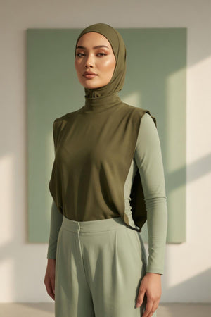 One-Piece Bonnet & Neck Cover – Soft Cotton Lycra Jersey