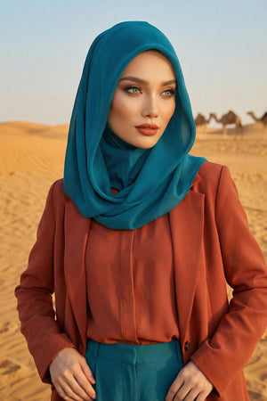 Practical Chiffon Hijab with Jersey Inner Bonnet