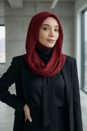 Practical Chiffon Hijab with Jersey Inner Bonnet