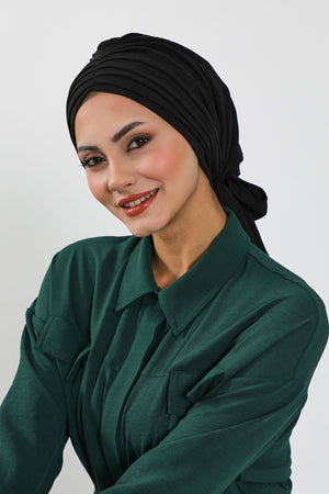 Soft Pleated Aerobin Bonnet Head Covering