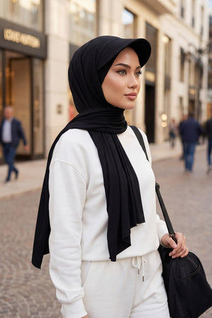 Jersey Visor Hooded Shawl