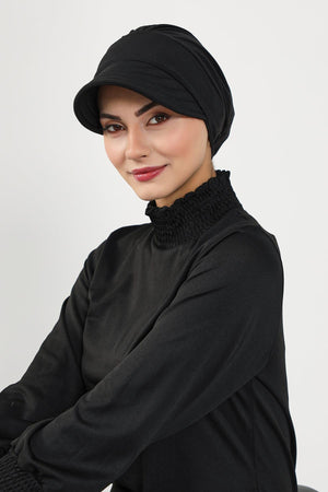 Modest Swim Bonnet with Visor – Water-Resistant & Quick-Dry