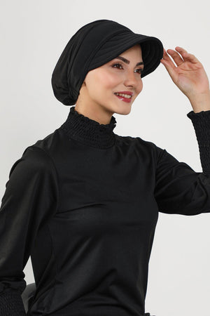 Modest Swim Bonnet with Visor – Water-Resistant & Quick-Dry