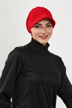 Modest Swim Bonnet with Visor – Water-Resistant & Quick-Dry