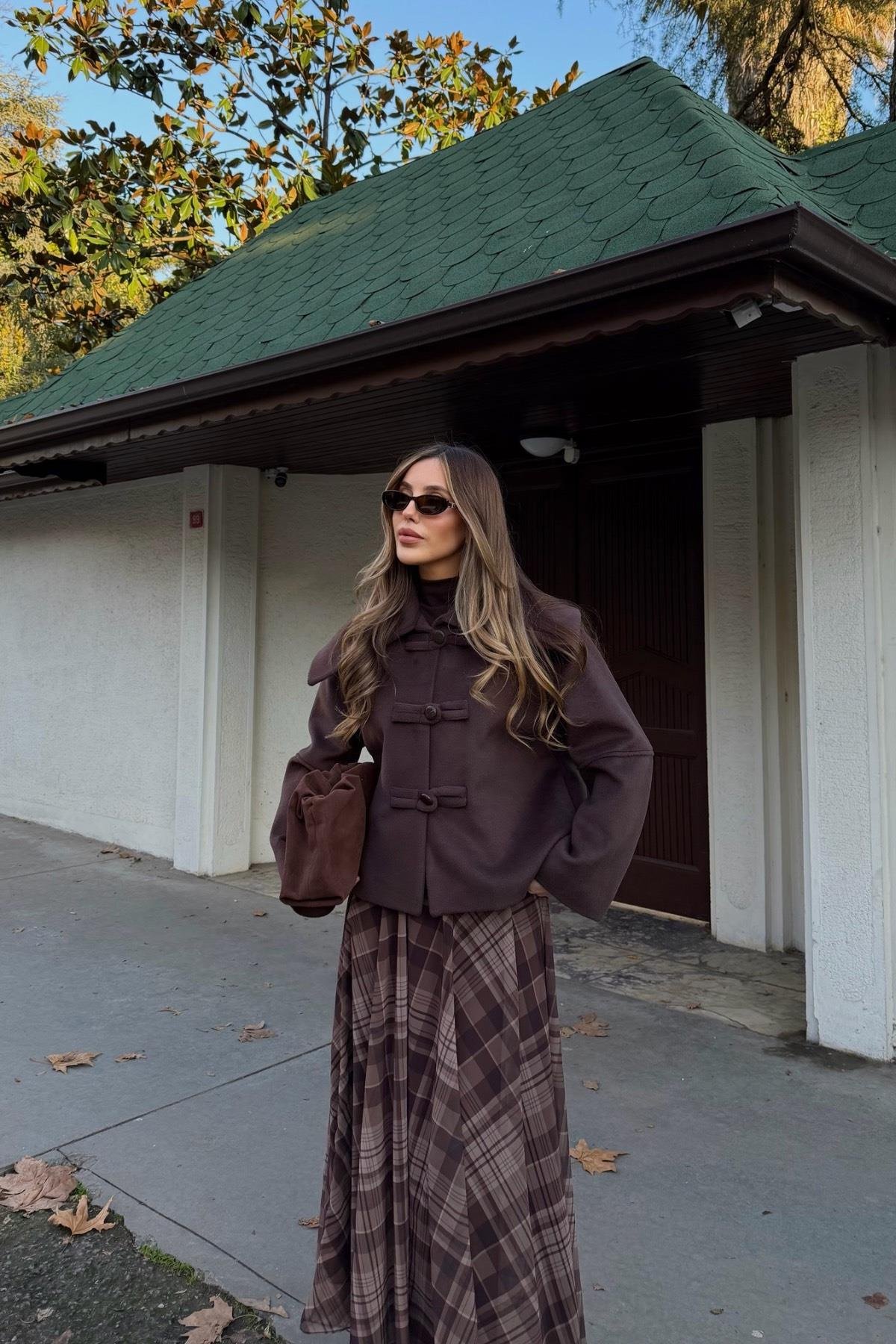 Short Winter Jacket with Elegant Button Details