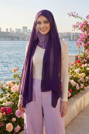 Practical Bonneted Chiffon Shawl
