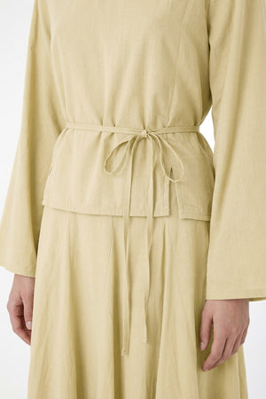 Modest Two-Piece Set with Tunic Top & Maxi Skirt — Yesil