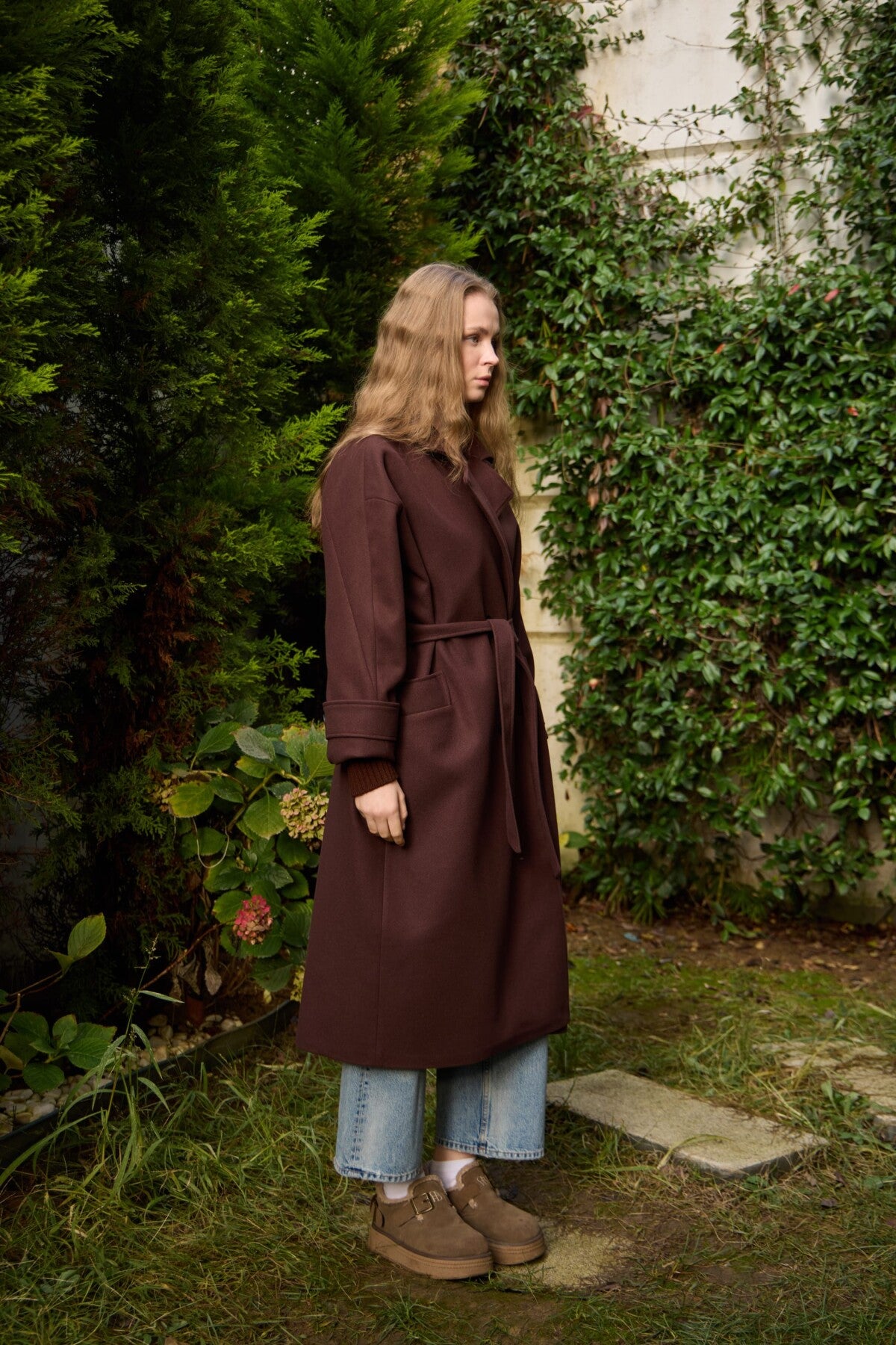 Premium Cashmere Coat with Knit Sleeves JK014