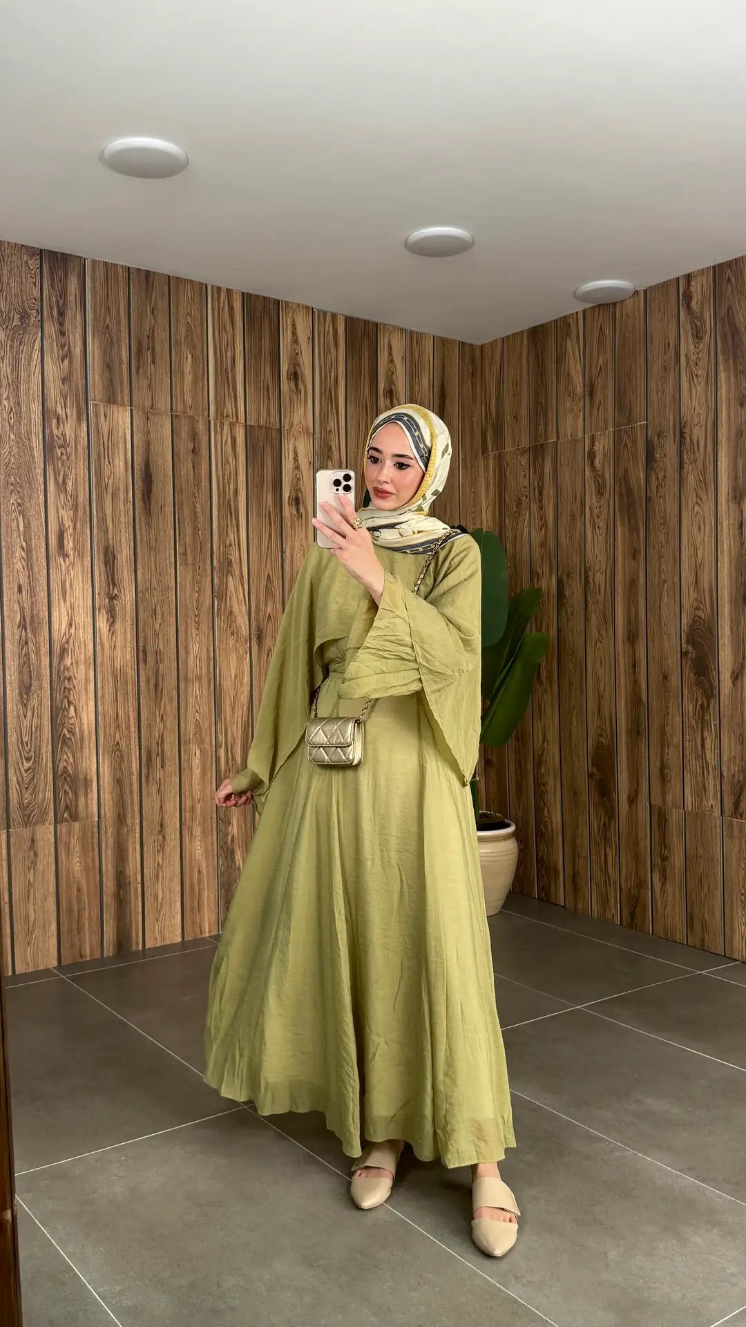 Breathable Voile Maxi Dress with Bell Sleeves