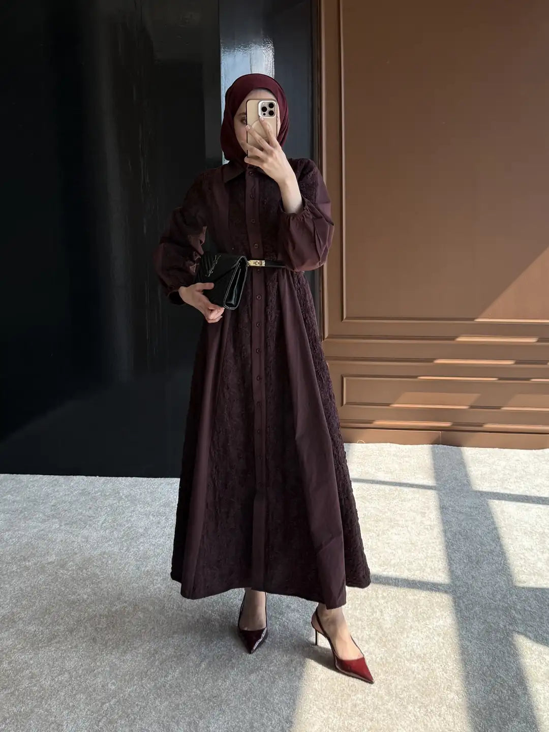 Modest Lace fabric Dress