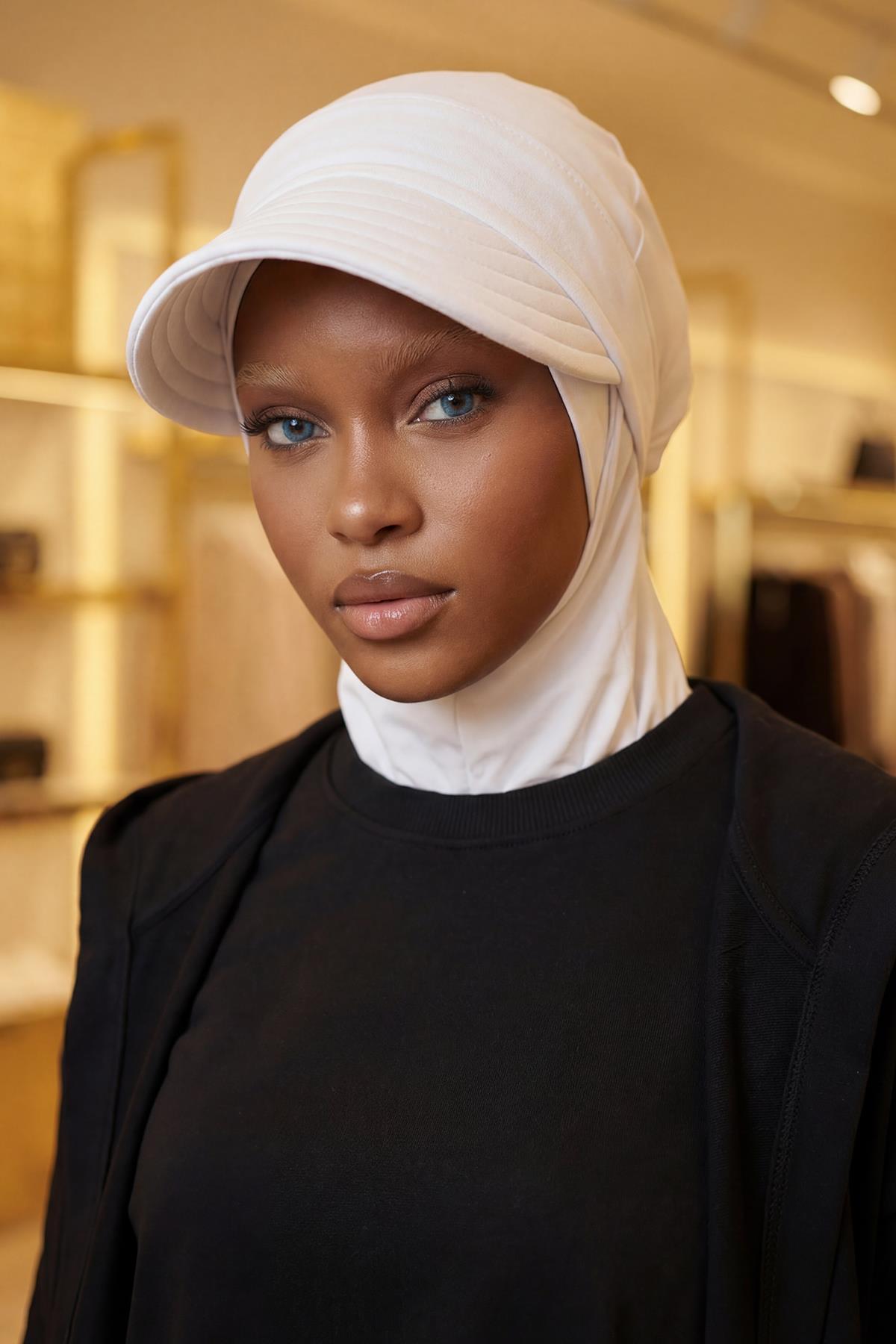 Jersey Hijab Cap with Removable Visor