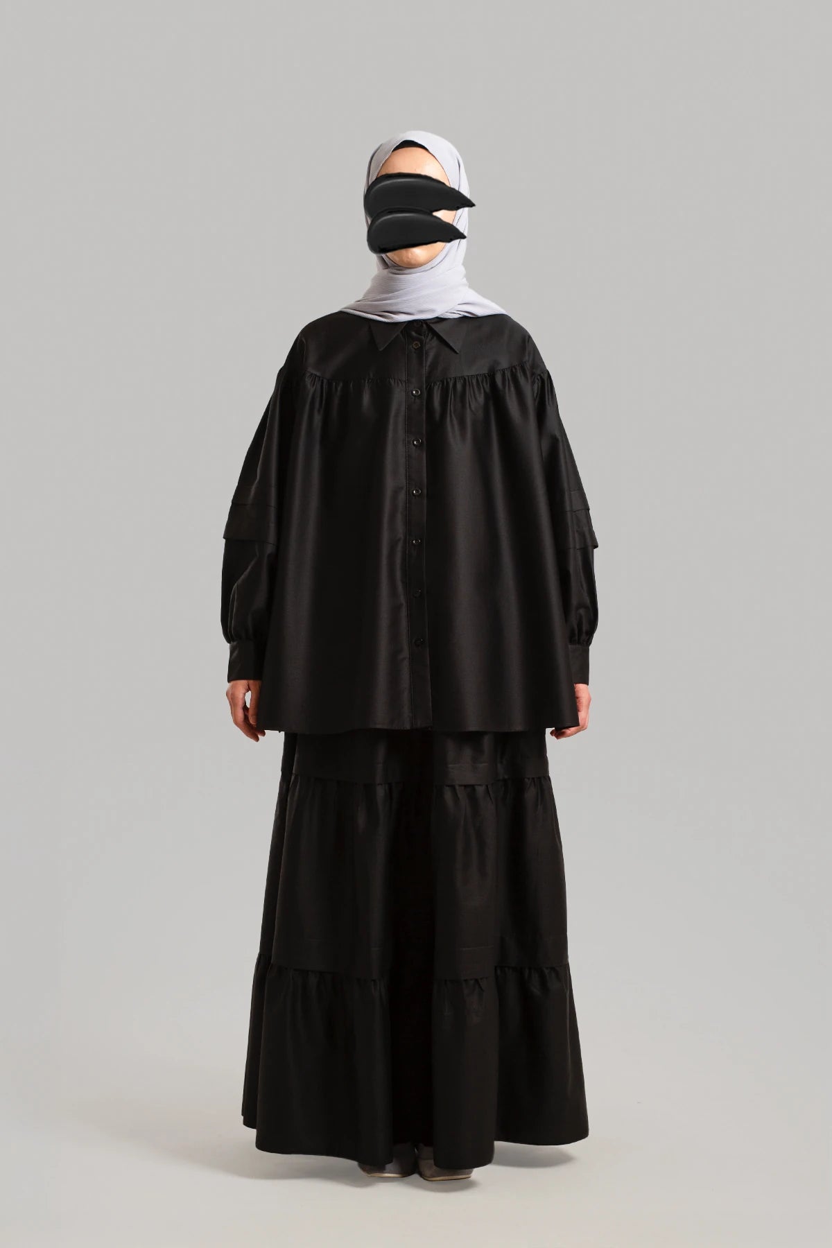 Luxury Satin Cotton Blouse with Pleated Details BL002