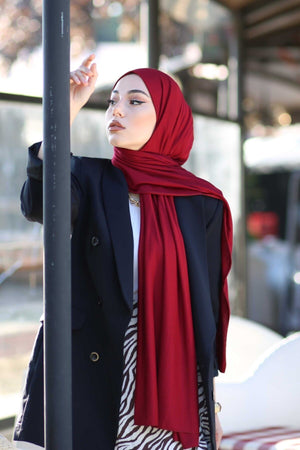 Soft Viscose Jersey Shawl — Bordo