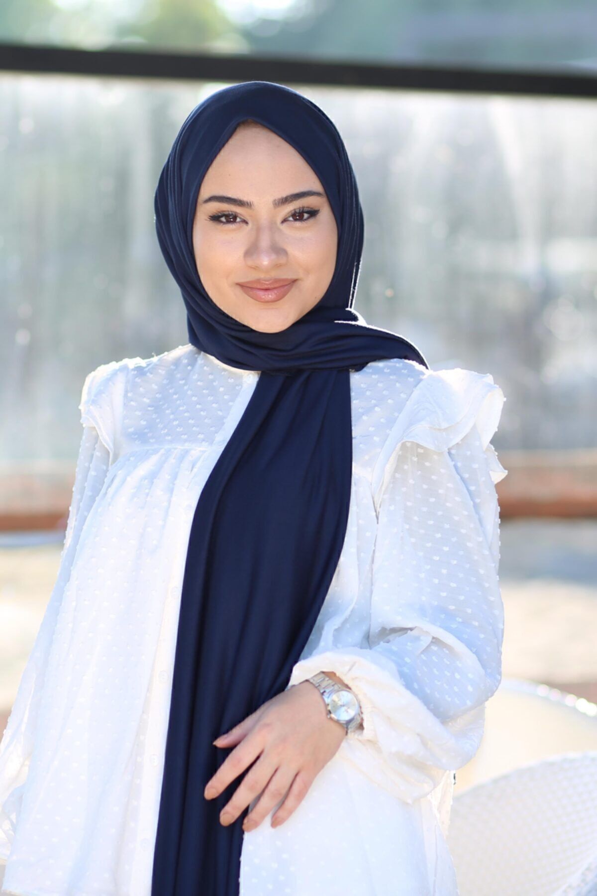 Soft Viscose Jersey Shawl — Lacivert
