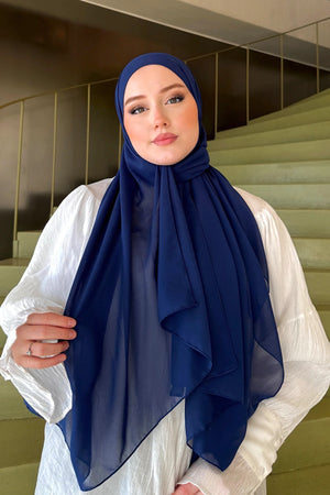 Smooth Crepe Shawl for Versatile Modest Styling — lacivert