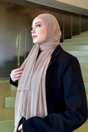Smooth Crepe Shawl for Versatile Modest Styling — bej