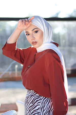 Soft Viscose Jersey Shawl — Beyaz